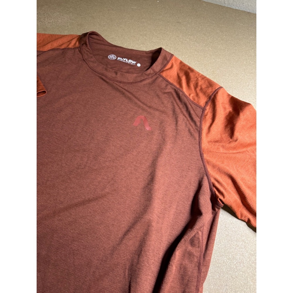 Flylow Mens XXL Short Sleeve Tech Shirt Rust Orange Mountain Bike Hiking 4018